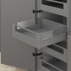 MERIVOBOX E vidinis stalčius su BOXCOVER ir stiklu, NL&nbsp;550&nbsp;mm, 40&nbsp;kg, BLUMOTION, pilkas „Orion“, fasadas su relingu