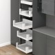 MERIVOBOX SPACE TOWER komplektas su BOXCOVER ir stiklu, NL 600 mm, 70 kg, BLUMOTION, baltas „Silk", fasadas su H458 stiklu
