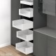 MERIVOBOX SPACE TOWER komplektas su BOXCAP, NL 550 mm, 40 kg, BLUMOTION, baltas „Silk", fasadas su H458 stiklu
