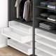 MERIVOBOX SPACE TOWER komplektas su BOXCAP, NL 600 mm, 70 kg, BLUMOTION, baltas „Silk", fasadas su H1058 stiklu