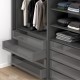 MERIVOBOX SPACE TOWER komplektas su BOXCAP, NL 550 mm, 40 kg, BLUMOTION, pilkas „Orion“, fasadas su H1058 stiklu