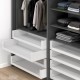 MERIVOBOX SPACE TOWER komplektas su BOXCAP, NL 500 mm, 70 kg, BLUMOTION, baltas „Silk", fasadas su L1058 stiklu