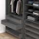 MERIVOBOX SPACE TOWER komplektas su BOXCAP, NL 500 mm, 70 kg, BLUMOTION, pilkas „Orion“, fasadas su L1058 stiklu