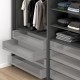 MERIVOBOX SPACE TOWER komplektas su BOXCAP, NL 550 mm, 40 kg, BLUMOTION, pilkas „Indium“, fasadas su H1058 stiklu