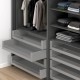 MERIVOBOX SPACE TOWER komplektas su BOXCAP, NL 500 mm, 40 kg, BLUMOTION, pilkas „Indium“, fasadas su L1058 stiklu