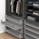 MERIVOBOX SPACE TOWER komplektas su BOXCOVER ir stiklu, NL 600 mm, 40 kg, BLUMOTION, pilkas „Indium“, fasadas su L1058 stiklu