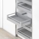 TANDEMBOX antaro SPACE TOWER stalčių komplektas C su relingu, NL&nbsp;650&nbsp;mm, 65&nbsp;kg, BLUMOTION, pilkas „White Alu.“