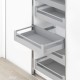 TANDEMBOX antaro SPACE TOWER stalčių komplektas C su relingu ir laikikliais, NL&nbsp;500&nbsp;mm, 65&nbsp;kg, BLUMOTION, pilkas „White Alu.“