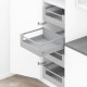 TANDEMBOX antaro SPACE TOWER stalčių komplektas D su relingu, NL&nbsp;600&nbsp;mm, 30&nbsp;kg, BLUMOTION, pilkas „White Alu.“