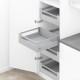 TANDEMBOX antaro SPACE TOWER stalčių komplektas C su relingu ir laikikliais, NL&nbsp;550&nbsp;mm, 30&nbsp;kg, BLUMOTION, pilkas „White Alu.“