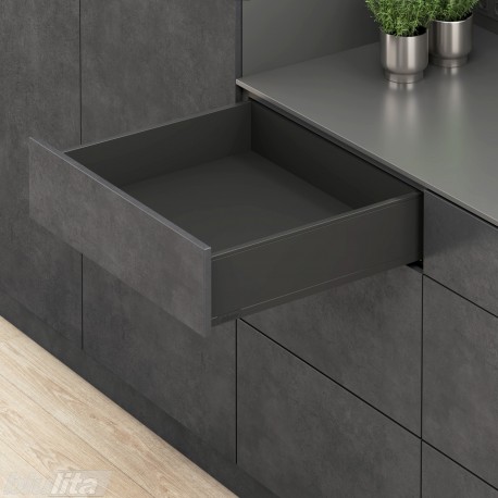 LEGRABOX K stalčiaus komplektas, NL&nbsp;300&nbsp;mm, 40&nbsp;kg, TIP-ON BLUMOTION, juodas „Carbon“
