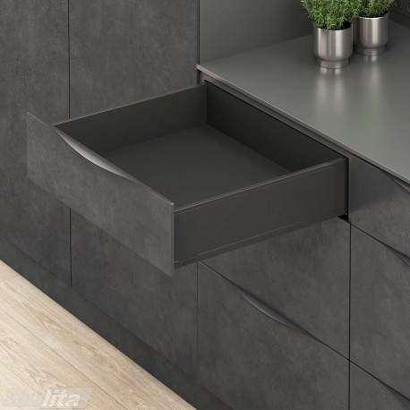 LEGRABOX K stalčiaus komplektas, NL&nbsp;450&nbsp;mm, 40&nbsp;kg, BLUMOTION, juodas „Carbon“, EXPANDO&nbsp;T