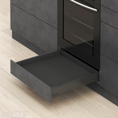 LEGRABOX N stalčiaus komplektas, NL&nbsp;400&nbsp;mm, 40&nbsp;kg, TIP-ON BLUMOTION, juodas „Carbon“, EXPANDO&nbsp;T