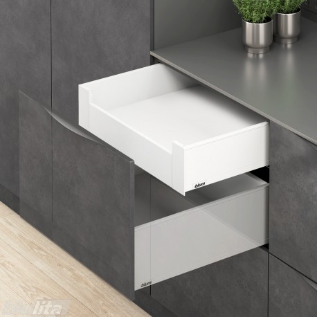 LEGRABOX K vidinio stalčiaus komplektas, NL&nbsp;450&nbsp;mm, 40&nbsp;kg, BLUMOTION, baltas „Silk“