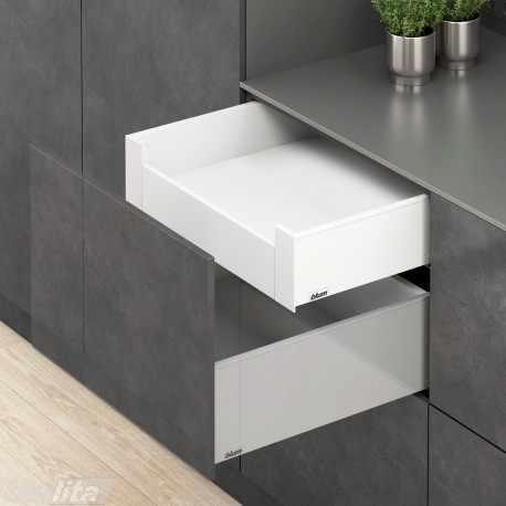 LEGRABOX K vidinio stalčiaus komplektas, NL&nbsp;600&nbsp;mm, 40&nbsp;kg, TIP-ON BLUMOTION, baltas „Silk“