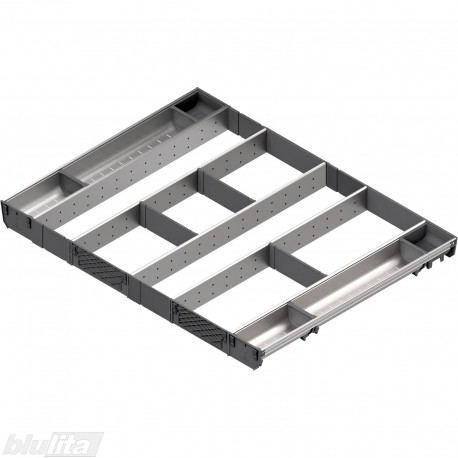 ORGA-LINE nerūdijančių plieninių įrankių dėklų ir pertvarų komplektas, stalčiaus gylis NL 650 mm, korpuso plotis KB&nbsp;900&nbsp;mm