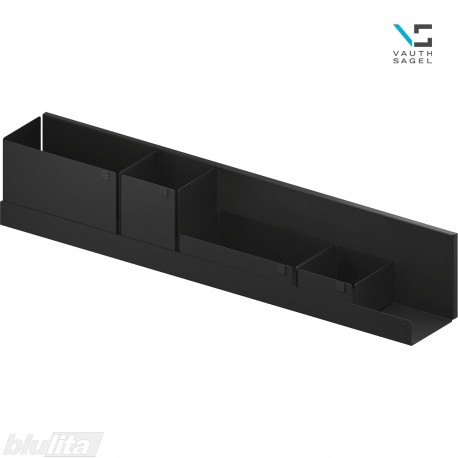 VS ADD BOARD BOX lentyna su metalinėmis dėžutėmis, plotis&nbsp;749 mm, juoda struktūrinė „Nero ST“