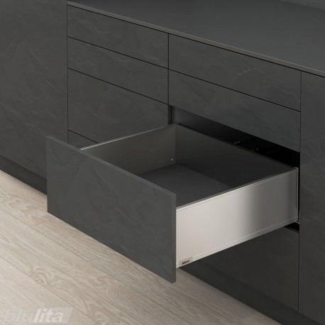 LEGRABOX C pure stalčiaus komplektas, NL&nbsp;500&nbsp;mm, 40&nbsp;kg, TIP-ON BLUMOTION, nerūd. plienas
