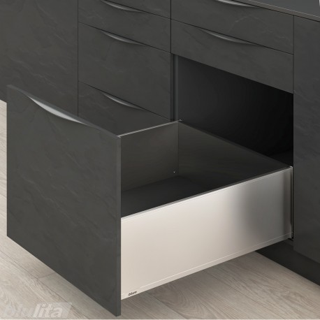 LEGRABOX F stalčiaus komplektas, NL&nbsp;600&nbsp;mm, 70&nbsp;kg, BLUMOTION, nerūd. plienas